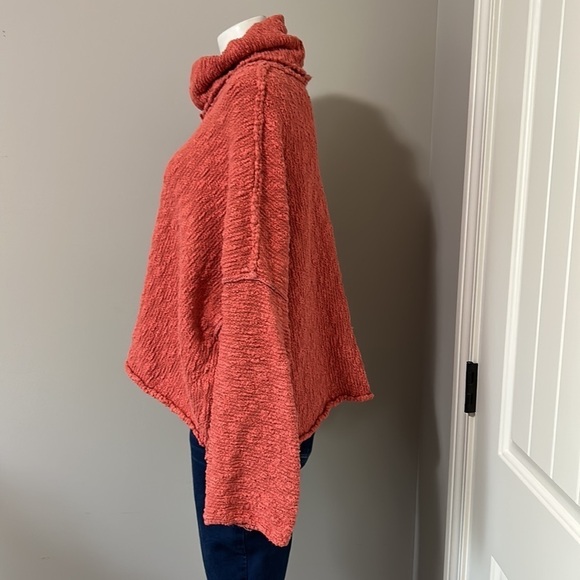 Free People Womens Big Easy Cowl Neck Pullover Sweater Red Sz L - Picture 8 of 16